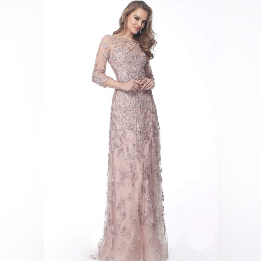 Jovani - 59376 Floral Embroidered A-Line Evening Dress